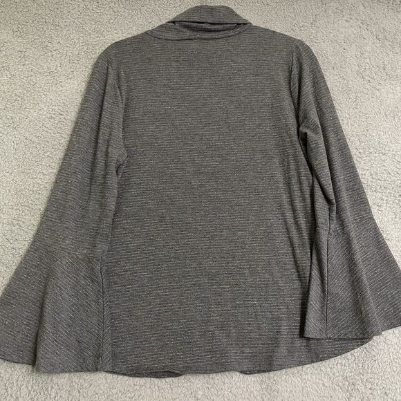 Anthropologie Postmark Bell Sleeve Rainbow Stripes Turtleneck Shirt Top Medium - Picture 7 of 10